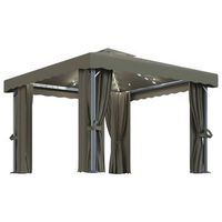 3 x 3 m  aluminio acero y poliester con revestimiento pa - taupe