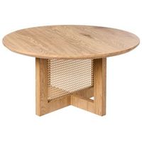 mesa de centro moderna de mdf con ratan o 80 cm mobiliario de salon marron claro karlo