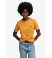 superdry para mujer w1011863a camiseta vintage prep pocket amarillo xxs casual algodon manga corta