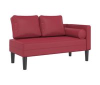 vidaxl sofa divan con cojines cuero sintetico rojo tinto