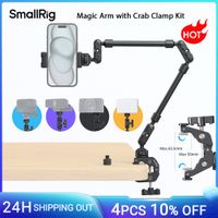 brazo magico smallrig con kit de abrazadera de cangrejo soporte de tripode de escritorio ajustable brazo de pluma para telefonos inteligentes webcamaras camaras de accion 4766