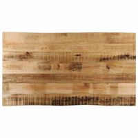 tablero de mesa borde natural madera maciza mango 110x60x25 cm vidaxl