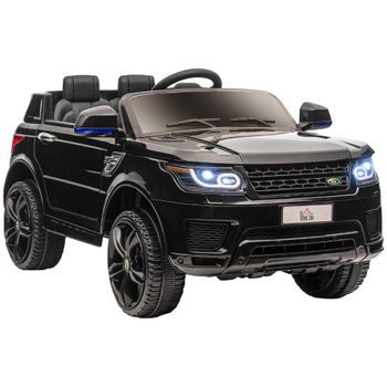 HOMCOM Coche Eléctrico SUV para 3-6 Años Coche de Batería 12V con 2 Motores Mando a Distancia 110x68x52 cm Negro   Aosom España