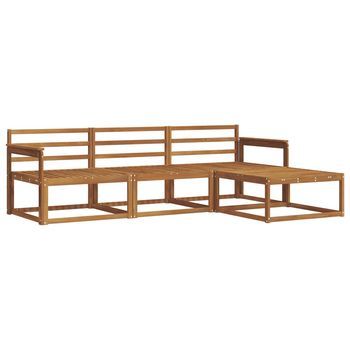 Conjunto De Sofás De Exterior 4 Piezas | Mueble De Jardín Natural