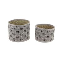 juego de 2 cestas beige con estampados