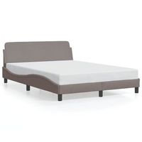 estructura de cama dover tela gris taupe 140x200 cm vidaxl