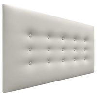 dhome cabecero de polipiel con 3 hileras de botones cabezal tapizado cama lujo blanco hueso 105cm