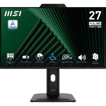MSI PRO MP272PMG 27″ 1080p 120Hz IPS altavoces cámara USB HDMI DP FreeSync VESA Negro
