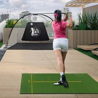 alfombra de golf con 2 tees de goma 2 palos de alineacion y 6 posiciones de tee 152 x 92 cm grosor 32 mm