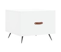 mesa de cafe - mesa de centro madera de ingenieria blanca 50x50x40 cm