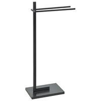 accesorios de bano toallero acero 2 barras negro selva