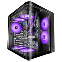 mars gaming mc-curv caja gaming atx triple cristal templado curvado doble camara usb-c negro