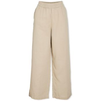 Vila Pantalones Lania Wide Trousers - Feather Grey para mujer