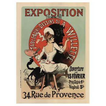 Legendarte - Cartel Artístico Vintage Mostra Di Dipinti E Disegni Di A. Willette - Cuadro Lienzo, Impresión Digital Cm. 50x70