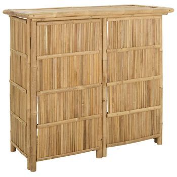 Mesa De Jardín | Mesa De Bar Exterior Natural 115 X 55 X 105 Cm Bambú