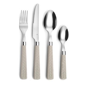 Set 24 Cubiertos Acero Inox 25cm-2mm Amefa Paille - Beige No Apto Microondas