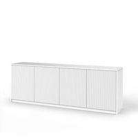 aparador de 4 puertas budapest blanco en melamina y mdf acanalado