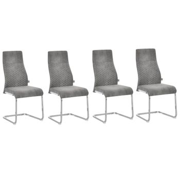 Set 4 sillas comedor 45x61x98 cm gris