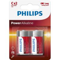 philips pack 2 pilas alcalinas c lr14