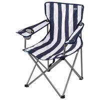silla plegable camping aktive con posavasos y asa bandolera 645x495x82 cm azul y blanco