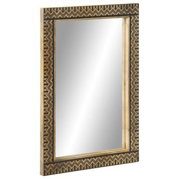 Espejo De Baño Madera Maciza De Mango Y Vidrio 50x70 Cm Vidaxl