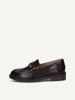 caprice slipper brown made of leather with block heel size 42