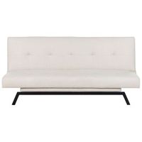 sofa cama moderno tapizado en tela acolchado 3 plazas blanco crema leeds