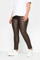 yours vaqueros ajustados marrones ava efecto encerado mujer curvy y tallas grandes yours