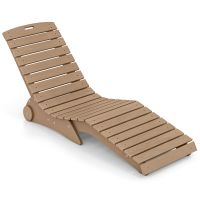 costway tumbona ergonomica en forma de s para piscina con ruedas integradas y asa hdpe pesada para patio jardin terraza carga 205kg marron