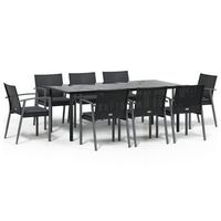 conjunto comedor jardin jardin 9 uds  mueble jardin mesa y sillas y cojines ratan sintetico y acero