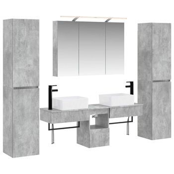 Juego De Muebles De Baño 6 Uds. Gris Hormigón Vidaxl