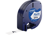 cinta plastico - dymo letratag s0721510 12 mm x 4 m blanco y negro