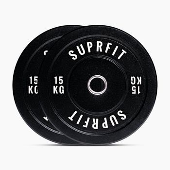 Suprfit Hi-temp White Logo Bumper Plates (par) - 15 Kg