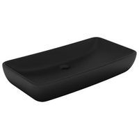 lavabo de bano moderno  lavabo de lujo de ceramica rectangular negro mate 71x38 cm