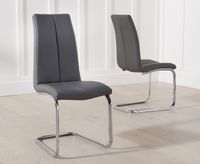 tarin grey faux leather dining chairs - grey