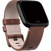 fitbit versa leather band - cognac large cognac