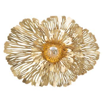 Applique De Metal Dorado Con Forma De Flor Cm 56,5x12x42,5