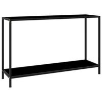 mesa de consola negro vidrio templado 120x35x75 cm vidaxl