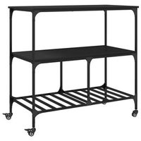 carrito de cocina madera de ingenieria negro 100x50x95 cm vidaxl