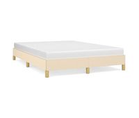 estructura de cama de tela color crema 140x200 cm
