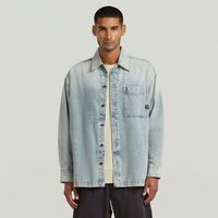g-star raw cazadora vaquera d23007-e352 boxy fit overshirt-h947 vintage bornite para hombre