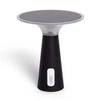 ledkia lampara de mesa solar exterior led metal portatil con bateria usb recargable soucha negro