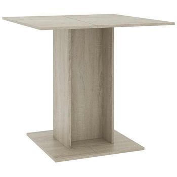 Mesa De Comedor - Mesa De Cocina De Madera Contrachapada Color Roble 80x80x75 Cm
