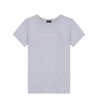 Emporio Armani para mujer. EW000408_AF19026 Camiseta Iconic Logobanda gris (XL), Homewear, Algodón, Manga corta