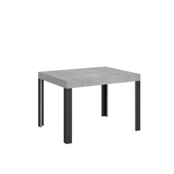 Mesa extensible 70x100/194 cm efecto madera gris cemento, hierro