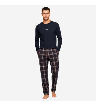 BOSS para hombre. 50550777 Pijama Holiday Long Set marino (S), Homewear, Algodón, Manga larga