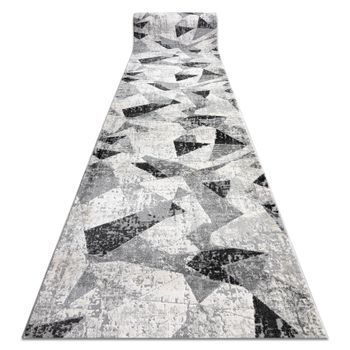 Alfombra De Pasillo Tuls 51211 Moderna, Geométrico Antracita 120 Cm 120x210 Cm