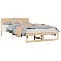 cama matrimonial  cama para adulto  estructura de cama natural 140 x 190 cm madera de pino macizo