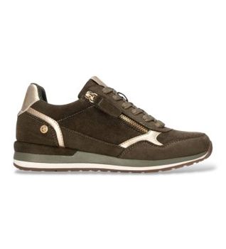 Xti para mujer. 14636806-KAKI Zapatillas 146368 verde (37), Plano, Cordones, Cremallera, Casual