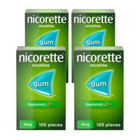 nicorette gum 4mg freshmint - 105 pieces - 4 pack